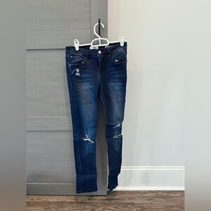 Kensie Dark Blue Distressed Skinny Jeans